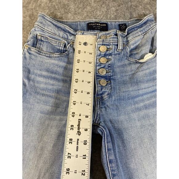 Lucky Brand Jeans Women’s Size 27 Blue Button Fly High Rise Skinny Bridgette - Picture 7 of 10